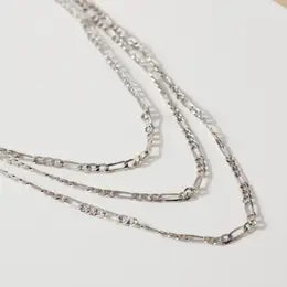 Anna Layered Silver Chain Link Necklace