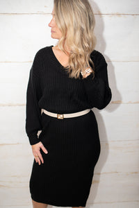 Brie V-Neck Sweater Dress