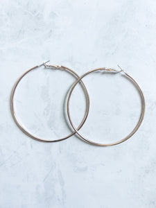 Large Rose Gold Hoop Earrings