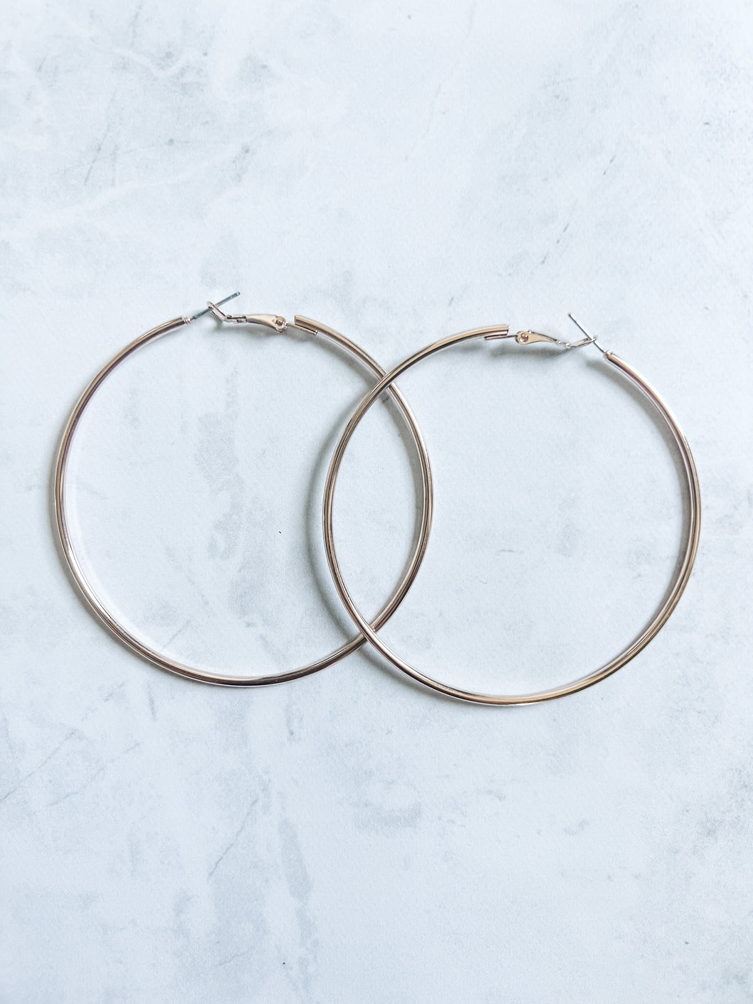 Large Rose Gold Hoop Earrings